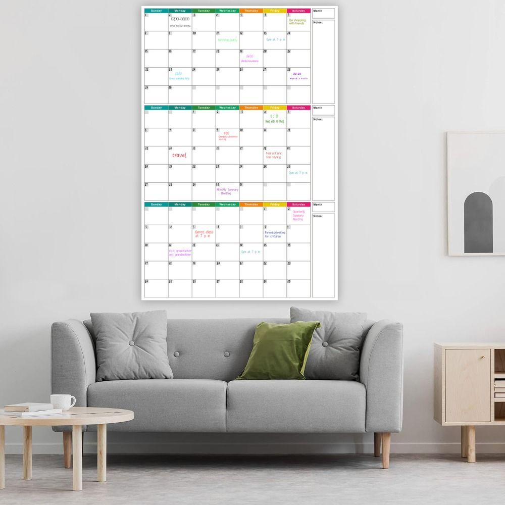 Dry Erase 3 Months Calendar Large Size Schedule Planning Table Hot Wall Calendar  Family Planning