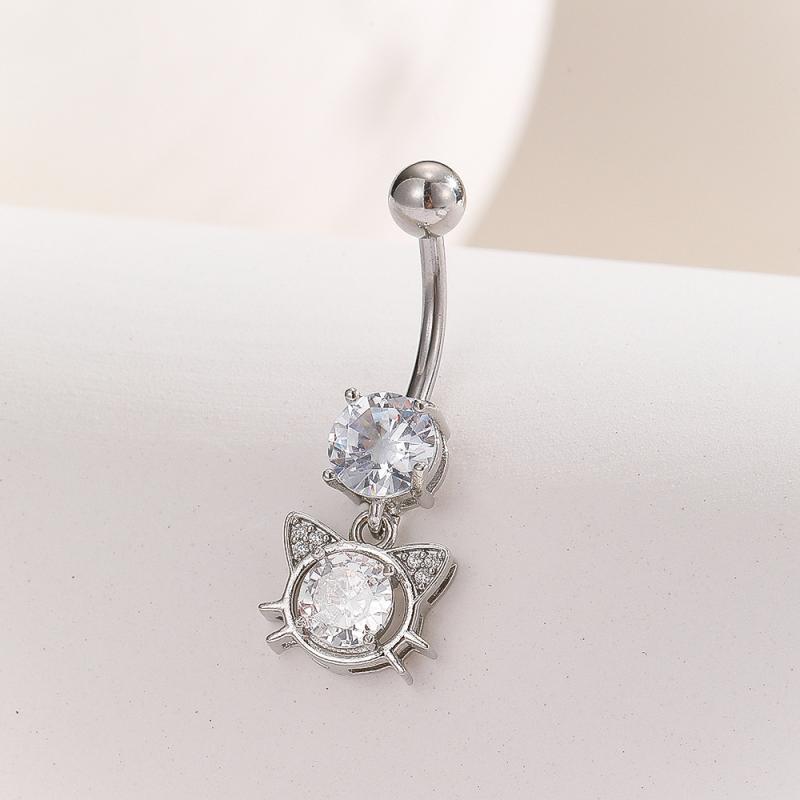 

Fashion Zircon Heart Angel Wings Belly Button Ring Crystal Flower Navel Ring Barbell For Women Girls Belly Piercing Body Jewelry A1