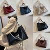 Vintage Large Capacity Tote Bag PU All-match Shoppoing Bag Women Girls Shoulder Bag Daily Life Commuting Bag