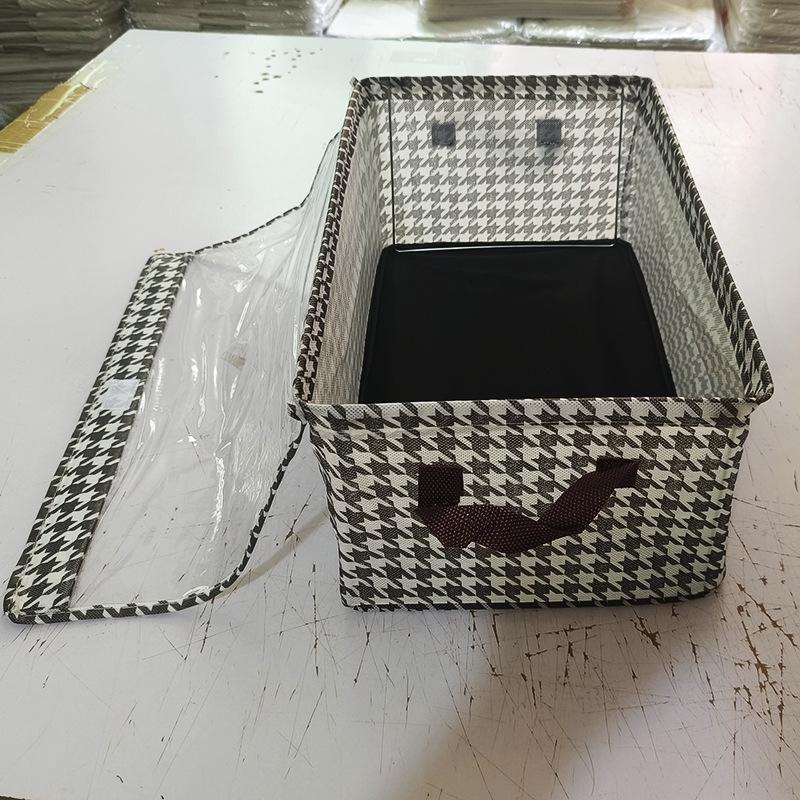 Foldable Steel Frame Fabric Storage Box with Lid for Clothes