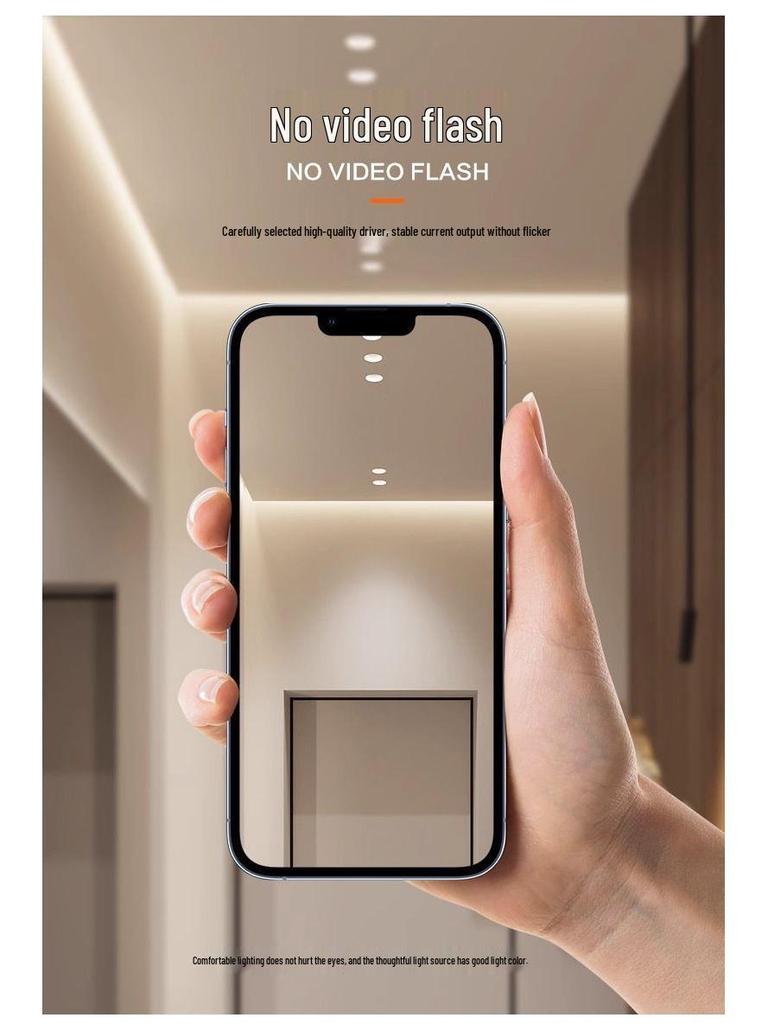 Ultra-Narrow Bezel LED Recessed Downlight: Anti-Glare Spotlight with Three-Color Light Change