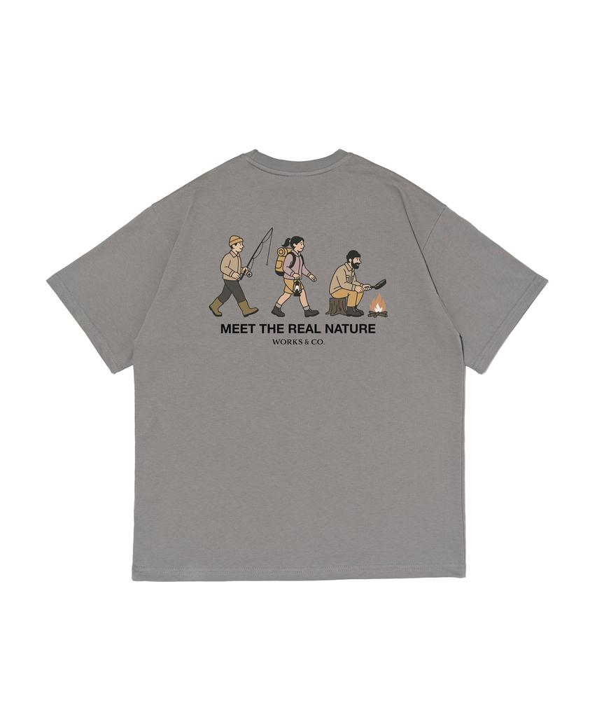 Wogseuaenko Outdoor Natural Short Sleeve T-Shirt (Gray)