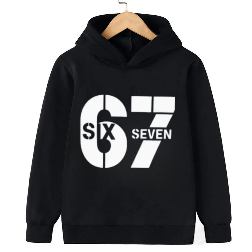 Fashion Men and Women's Hoodies Funny Letter 6 7 Print Hoodies Pullover Casual Sweatshirt Top Outdoor Long Sleeve Clothing