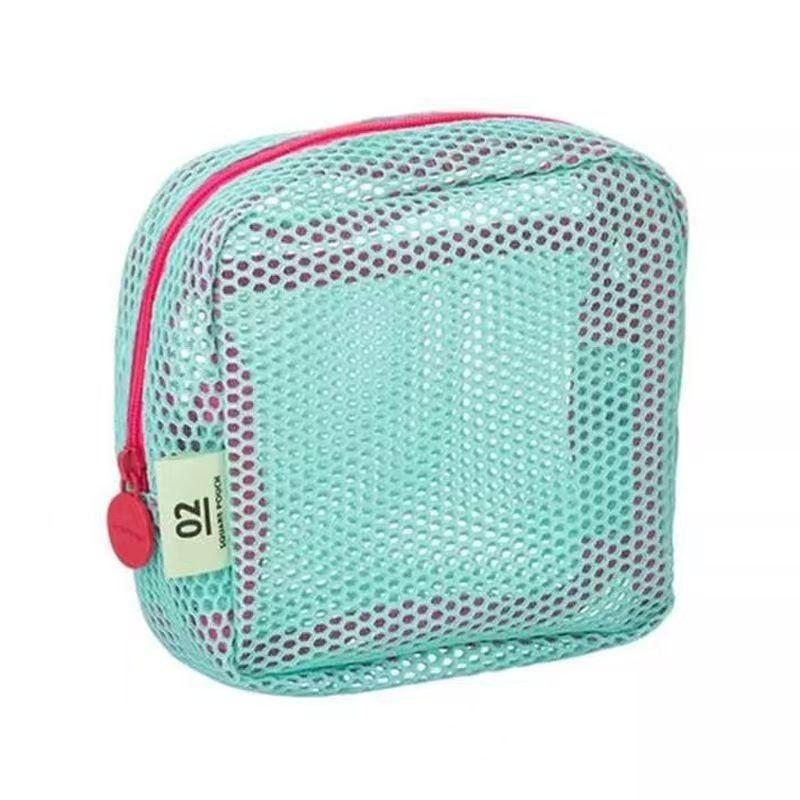 

Mesh Tofu Bag Portable Storage Pouch Mini Coin Purse Mesh Cosmetic Bag Small Organizer Bag For Travel Home зелёный