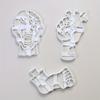 3pcs Halloween Horror Cookie Cutter Set , Skeleton, Zombie, and Hand Designs Plastic Baking Tools for Fondant Cake Decorating, DIY Desserts,