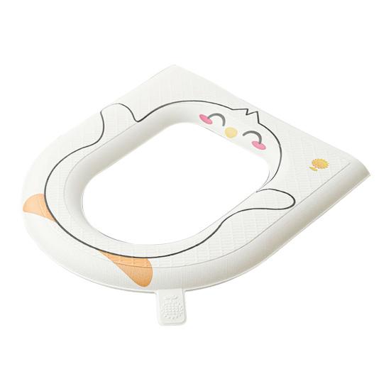 

Toilet Seat with Exclusive Handle Easy to Clean EVA Waterproof Material Soft Cushion Cartoon Pattern Non-Slip Toilet Seat B слонова кістка
