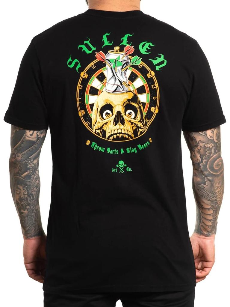 Sullen Men's Dart Slayer Short Sleeve Premium T-shirt Tattoo Style Skull Tee