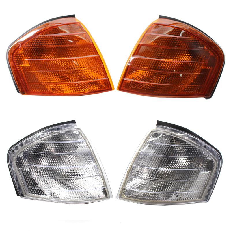 Coque de Feu d'Angle de Rétroviseur de Voiture Ampoules LED Clignotantes Ambre/Transparent Gauche/Droite 2028261143 Pour Mercedes Benz Classe C W202 1994-2000