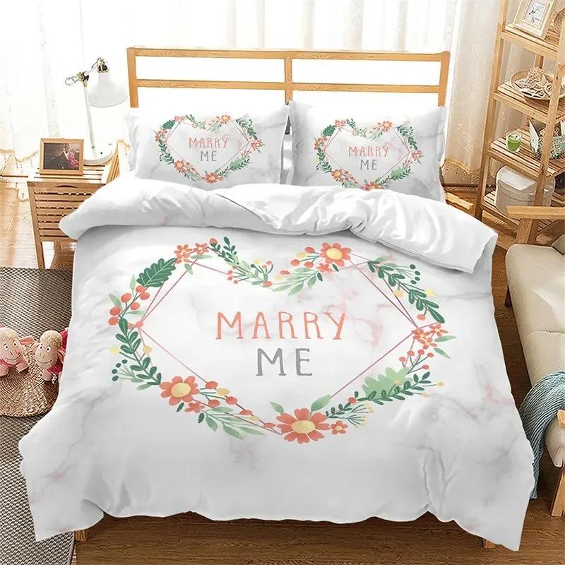 

Love Heart Duvet Cover Romantic Theme Valentine s Day Bedding Set Microfiber Rose Floral Comforter Cover Queen for Teen Couple 135x200cm