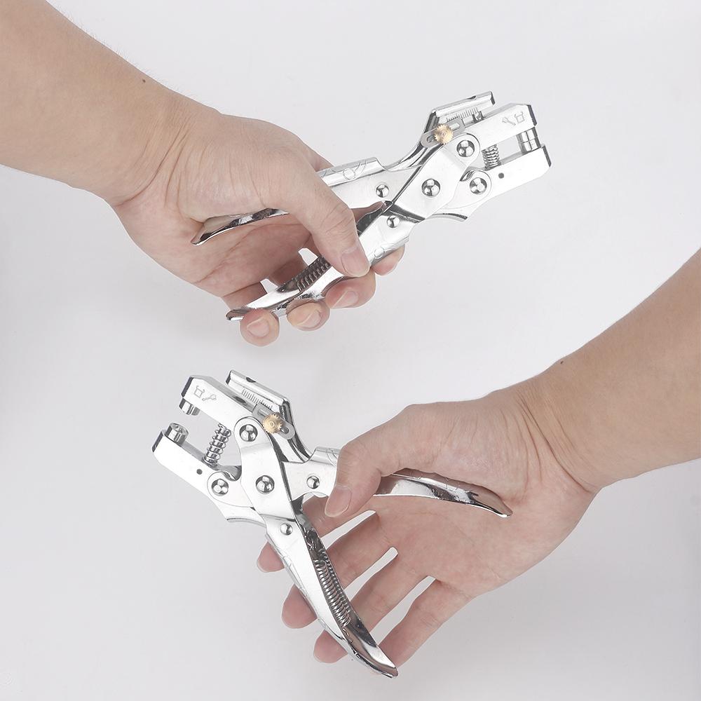 1pc Faux Leather Clothing Shoes Button Punching Pliers, Multifunctional Eyelet Pliers Punching Pliers with 100 Eyelet Buckles