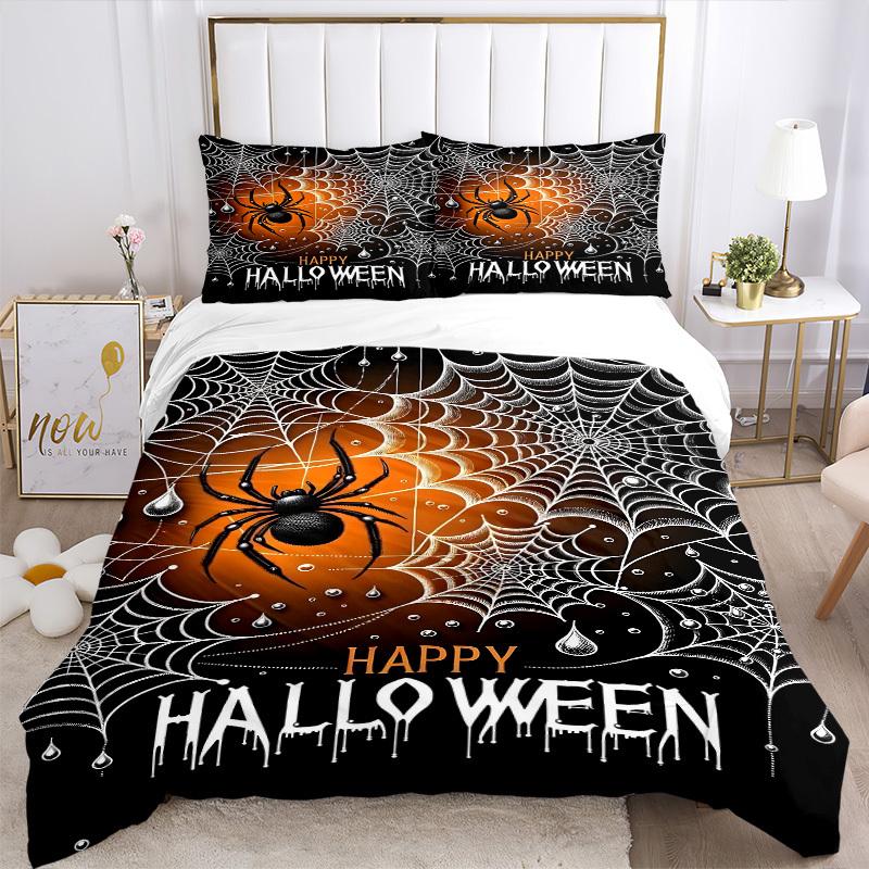 3pc Spider Web Rune Cover Set - 1 Quilt Cover + 2 Pillowcases, All Seasons Bedroom Setting, Perfect for Home098