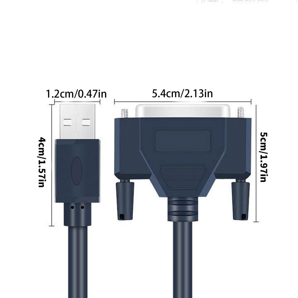 Printer Cable USB 2.0 To Parallel Adapter DB25 Parallel Printer Cable Adapter with Thumb Screws Connectors Data Transfer