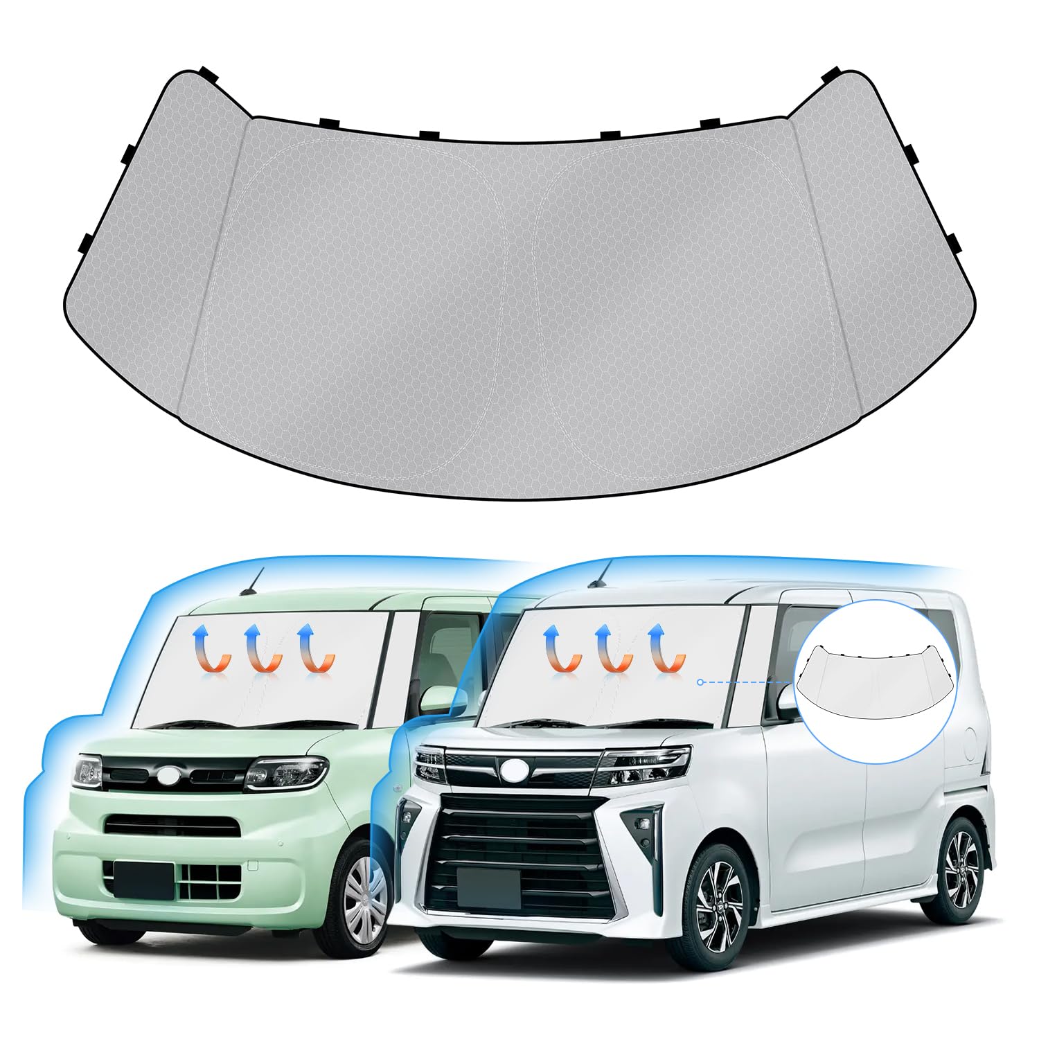 

Windshield Sunshade for Daihatsu Tanto Custom 4th UV Light Handlebar Light Heat Heat Car Honeycomb Storage Bag Interior Easy Direct from the