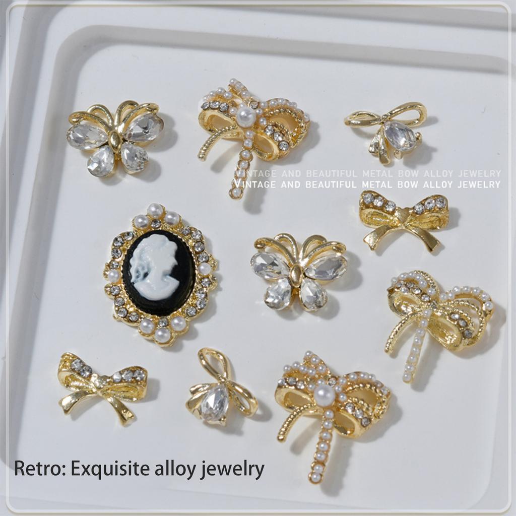 3pcs Nail Rhinestones Bows Nail Charms Bowknot Nail Art Charms Nail Crystals Charms Nail Gems Nail Art Decorations