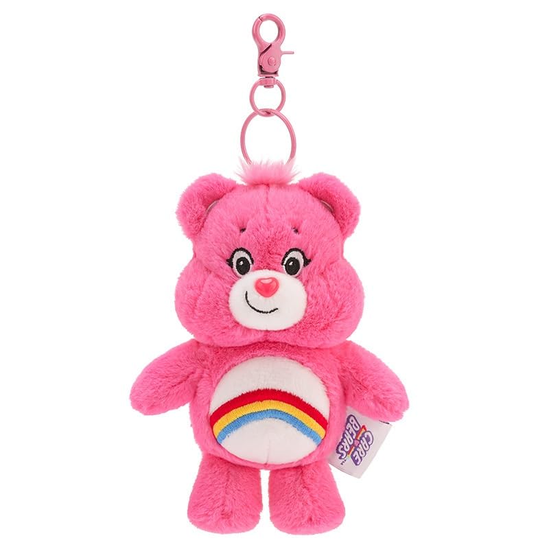 

Care Bears Rainbow Keychain Plush Toy, Super Cute Backpack Ornament, Cell Phone Strap, Hanging Ornament, Birthday Gift, 15cm (Color: Dark Pink)