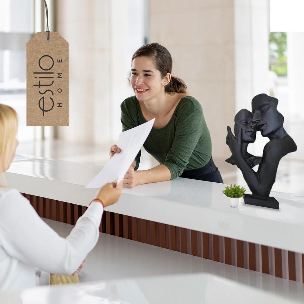 Modern Decorative Figurine - Decorative Sculpture Faces Lovers - FaceS Black