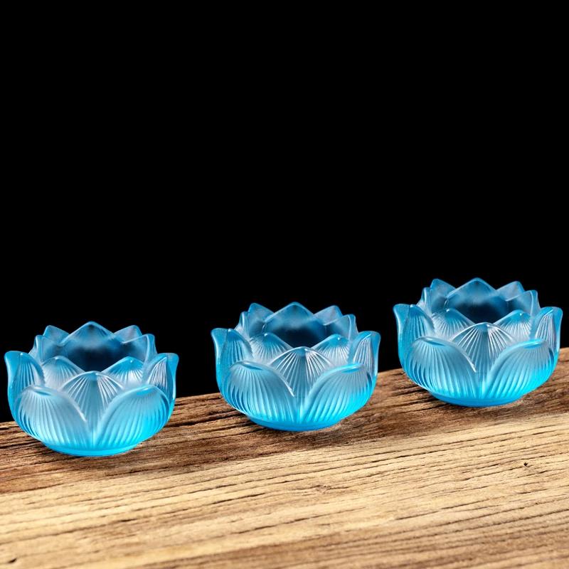 

Glass Lotus Water Supply Cup Household Sacrificial Supplies Buddhist Temple Utensils Provide Glasses and Wine Glasses Feng Shui