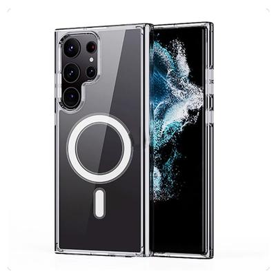 Pro Magsafe Magnetic Case pro Samsung Galaxy S24 S23 S21 FE S22 Plus Ultra bezdrátové nabíjení Nárazuvzdorný průhledný kryt