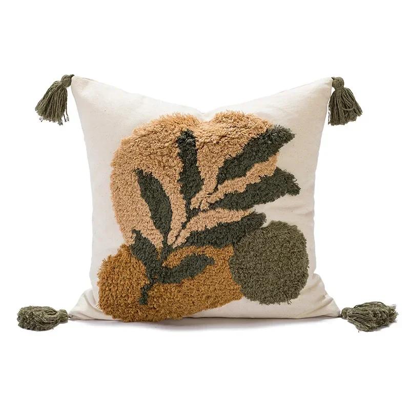 

Throw Pillow Case 45x45cm Canves Wool Embroidery Cushion Cover for Noel Party Home Decoration 45x45cm