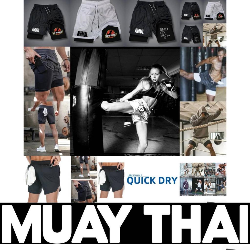 Muay Thai Kick Boxing MMA Shorts Men Women Unisex Dinosaur Tyrannosaurus Trex Jurassic Casual Sportswear Training Sport Gym Fitness Workout