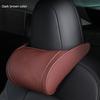 Universal Car Neck Pillow for Tesla Model 3 - Leather Memory Foam Cotton Headrest Pillow for Rest And Support