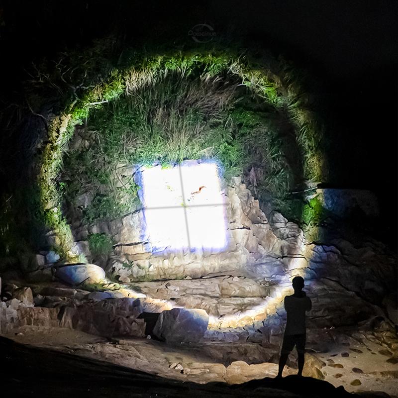 Super XHP120 Leistungsstarke LED-Taschenlampe, Hochleistungs-Taschenlampe, wiederaufladbare Taschenlampe, 18650 USB-Campinglampe