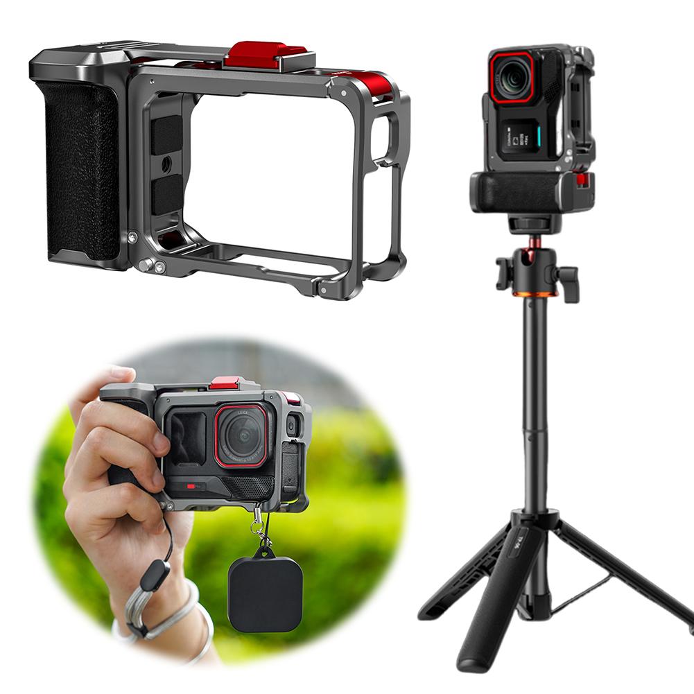 For Insta360 Ace Pro 2 Xplorer Grip Kit Street Photography Handle Grip Camera Metal Frame Case With Lens Cap Camera Accessories