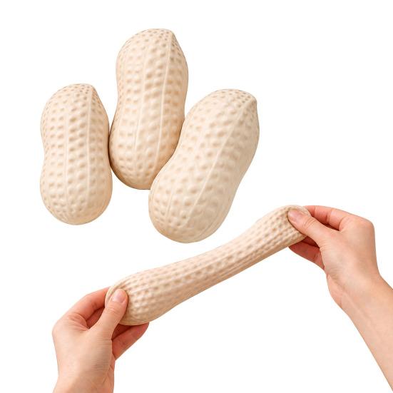 1/2/3 Peças Brinquedo Falso de Amendoim para Alívio do Estresse, Brinquedo de Aperto de Amendoim Gigante de Subida Lenta, Bola Anti-Estresse de Relaxamento Fidget Toy para Crianças Adultos
