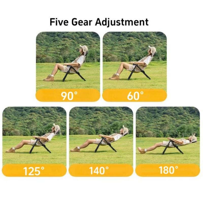 NEW Upgraded Kermit Chair 5 Gear Adjustable Angle Folding Chair Outdoor Camping High Back Chairs Garden Recliner Fishing Chair