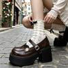 Black British Style Platform Thick High Heel Small Leather Shoes Women's New Autumn Skirt JK Mary Jane Single Shoes