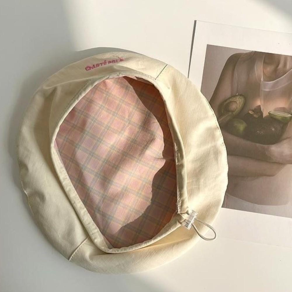 Flat Women Beanie Hat Solid Color Octagonal Caps Casual Double-sided Beret  Women