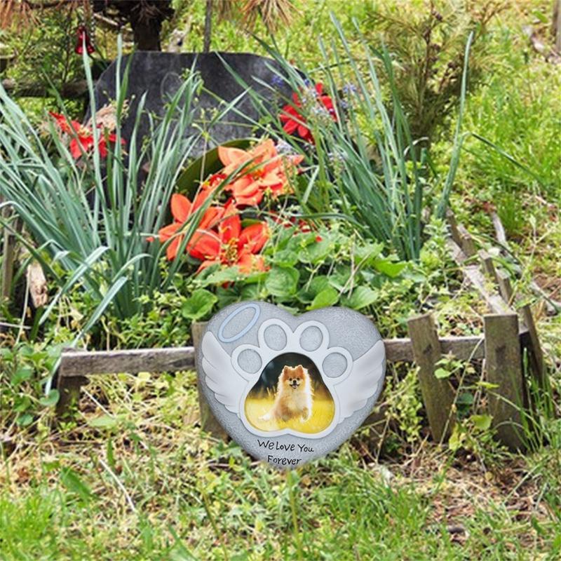 Heart Shape Memorials Pet Tombstones Weatherproofed Pet Remembrances Tombstones for Dog Cats Sympathy Gift