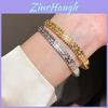 Geometric Hexagon Zirconia Silver Copper Bracelet With Luxury Fashion Style For Daily Wear