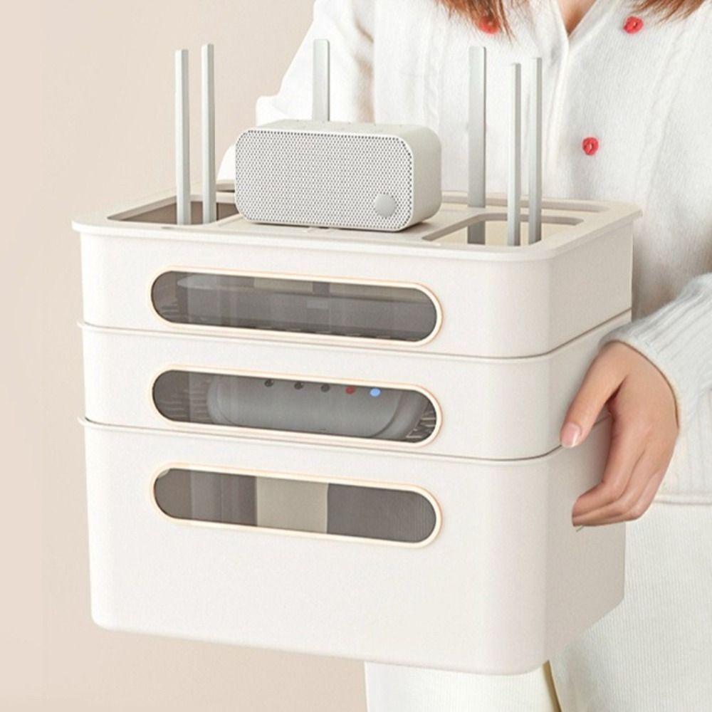 2/3/4-Tier Cable Management Box Ventilation Router Storage Box WiFi Box Holder  Living Room