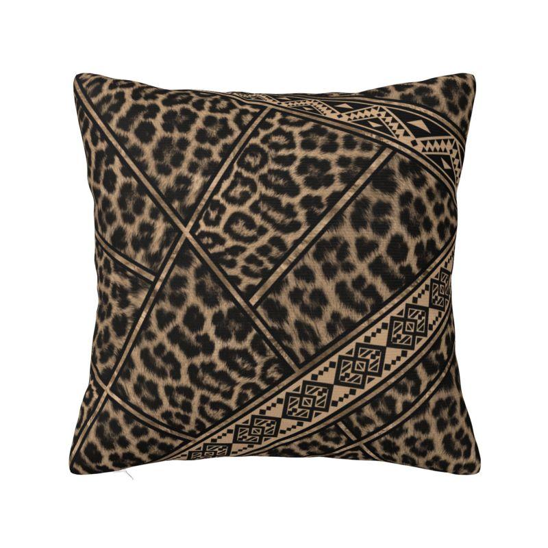 Fluffy Leopard Skin Leather Texture Sofa Cushion Cover Polyester Tropical Wild Animal Throw Pillow Case Bedroom Decoration