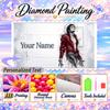 Michael Jackson 5D DIY Diamond Painting Custom Name Text, Full Drill Rhinestone Mosaic Art Home Gift
