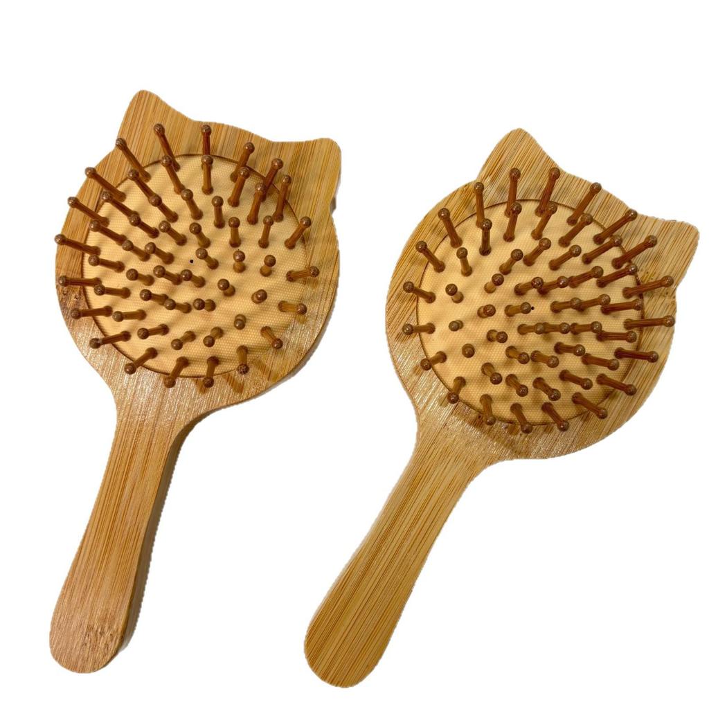 Peigne Démêlant Massage Cheveux et Cuir Chevelu pour Chaton en Bambou