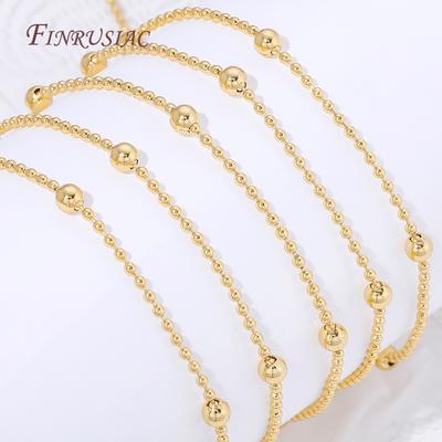 18K Gold Plated Messing Perlenketten Für Schmuckherstellung, DIY Halsketten Armbänder Großhandel Kettenzubehör, Kettenteile