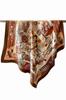 90x90 Beige-Brown Scarf with Graphic Print - Elegance with an Artistic Soul
