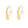 Stainless Steel Pearl Earrings High Sense Fashion Earrings Temperament Versatile Niche Irregular Earrings
