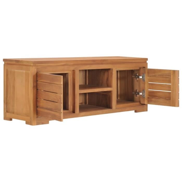 VidaXL Meuble TV 110x30x40 cm Bois de teck massif