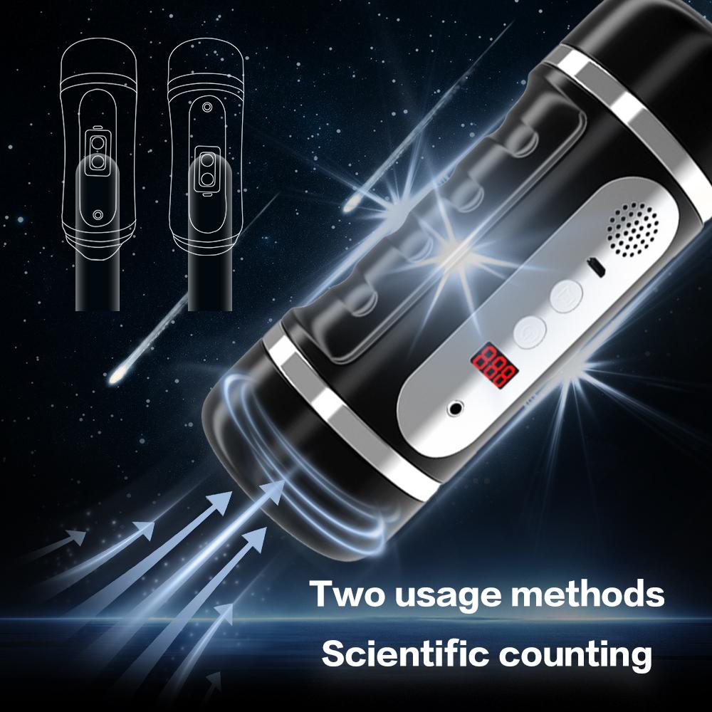 Automatyczny Masturbator Oralny i Waginalny z Podwójną Głowicą, z Inteligentnym Licznikiem i Symulacją Głosu Zabawki erotyczne dla mężczyzn