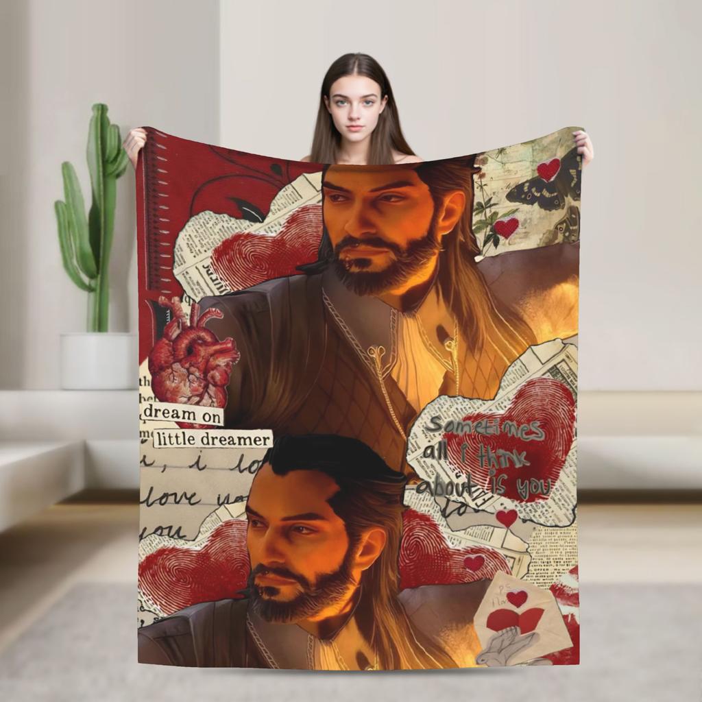 Dragon Age The Veilguard Lucanis Dellamorte Decken Fleece Lustige Warme Überwurfdecken für Zuhause Alle Jahreszeiten Outdoor