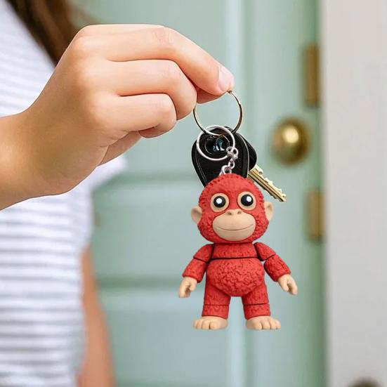 Keychain Punch Monkey His Tiny Plush Buddy Keychain Backpack Purse Car Bag Key Chain Pendant Accessories