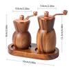 Hand Acacia Wood Pepper Grinder Set Vase Shape Black Pepper Grinder with Base Adjustable Ceramic Core Salt Shaker Grinding Tools