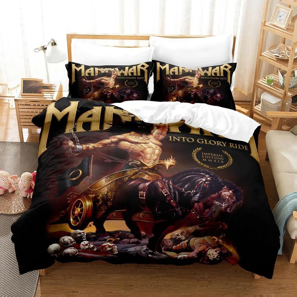 3D Printed Manowar Hip Hop Bedding Set Duvet Cover Bedroom Comforter Single Twin King Size Quilt Cover Home Textile 2/3PCS