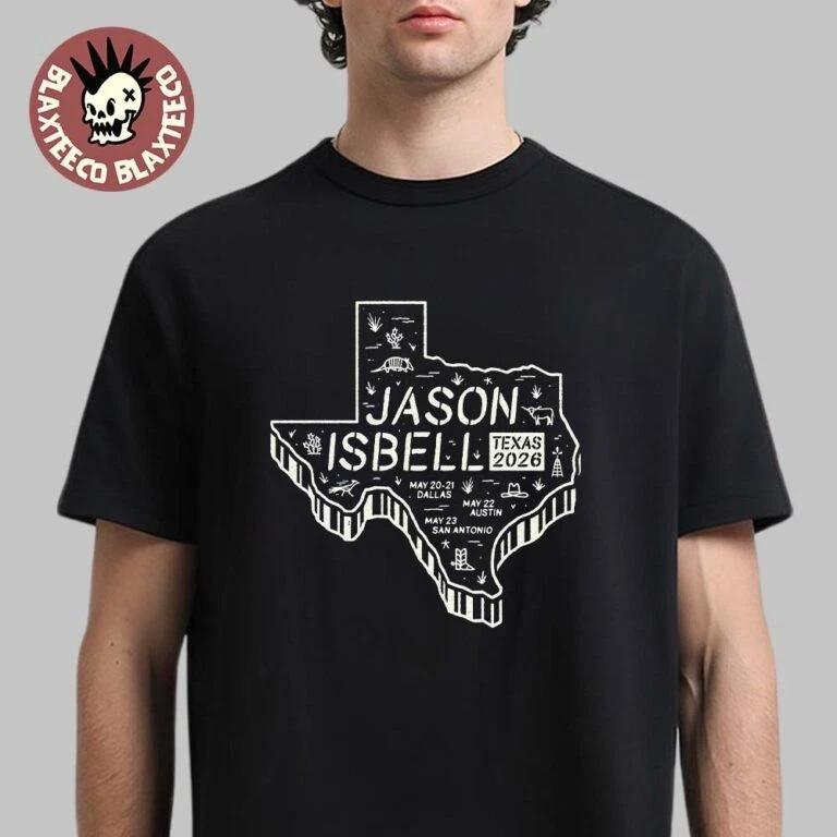 Jason Isbell Solo Tour Texas 2026 Event Merch Tee For Dallas Austin Shirt L