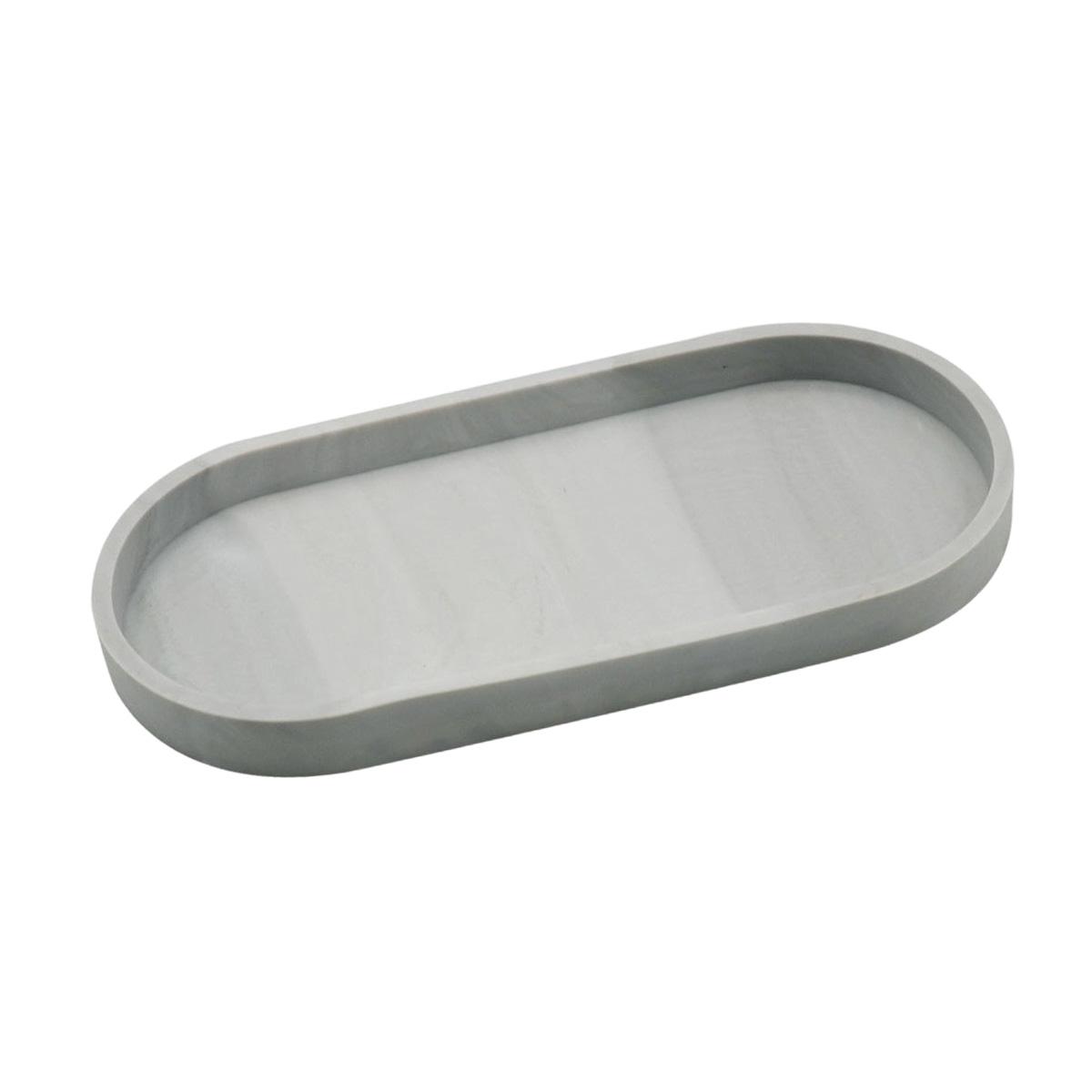 

Bathroom Vanity Tray, Oval Soap Dispenser Tray, 10 Kitchen Counter Trays, Silicone Bathroom Tray for Counter, Toilet Tank Tray сірий колір