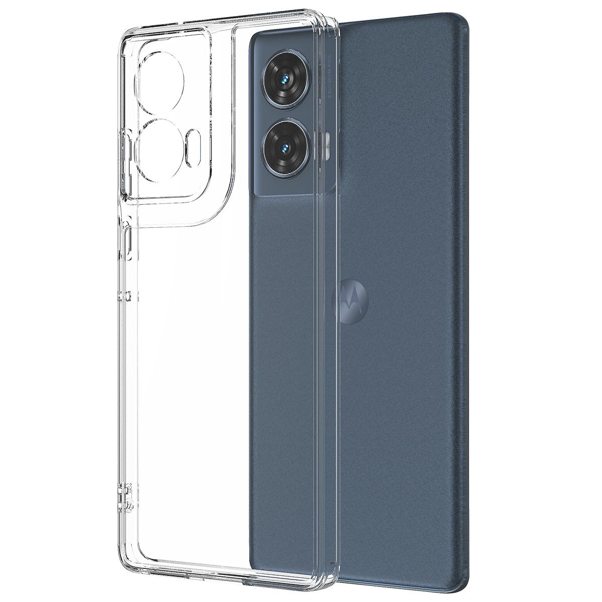 

For Motorola Edge 50 Fusion 5G Case Ultra Crystal Transparent Acrylic+TPU Phone Cover A