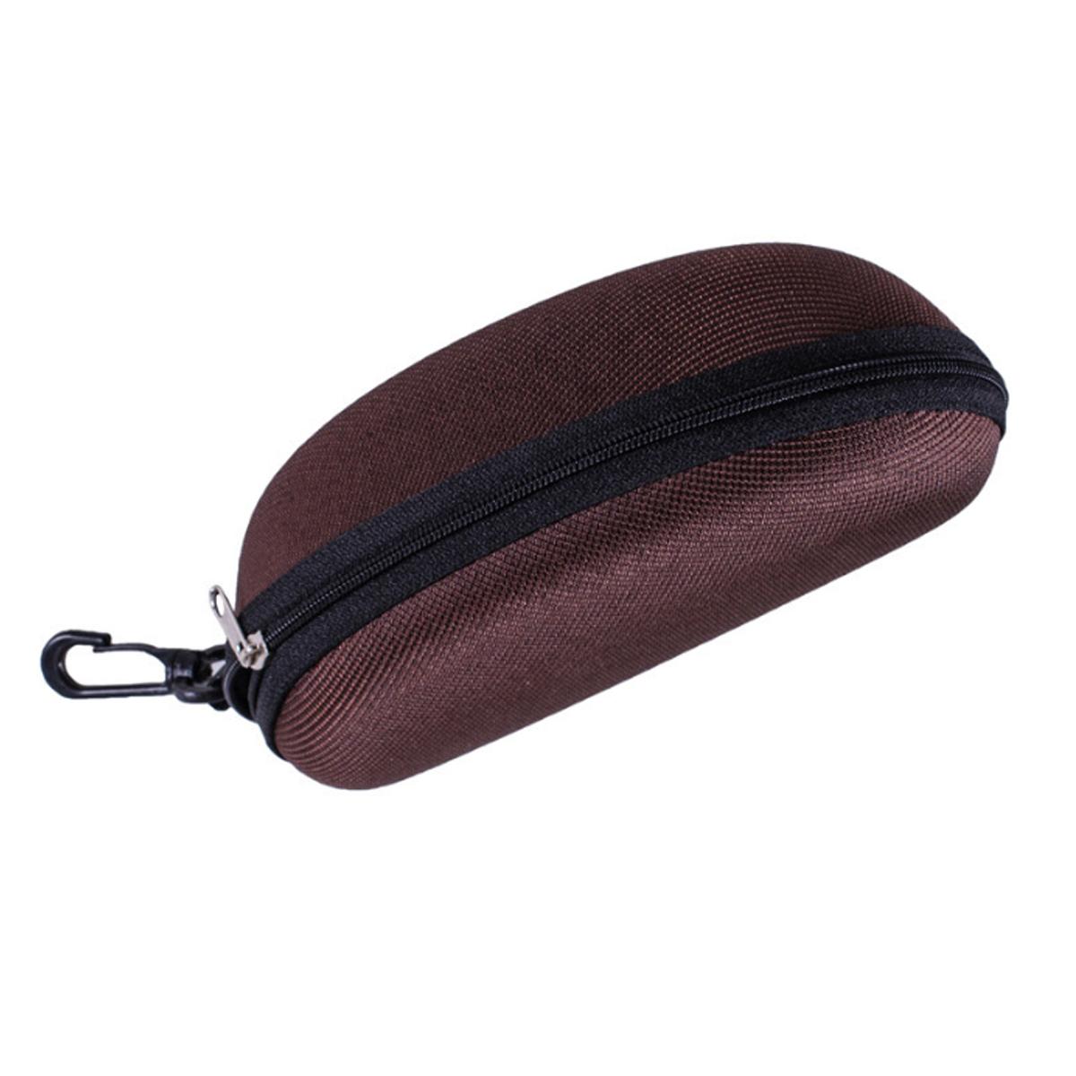 

1PC Glasses Case EVA With Zipper Hook Dustproof Large Capacity Glasses Sunglasses Accessories Storage Essential For Outdoor коричневий